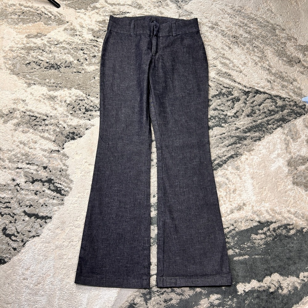 Y2K Ellemenno Dress Pants Womens‎ 9 Dark Gray Cotton Flare Leg Business Mid Rise